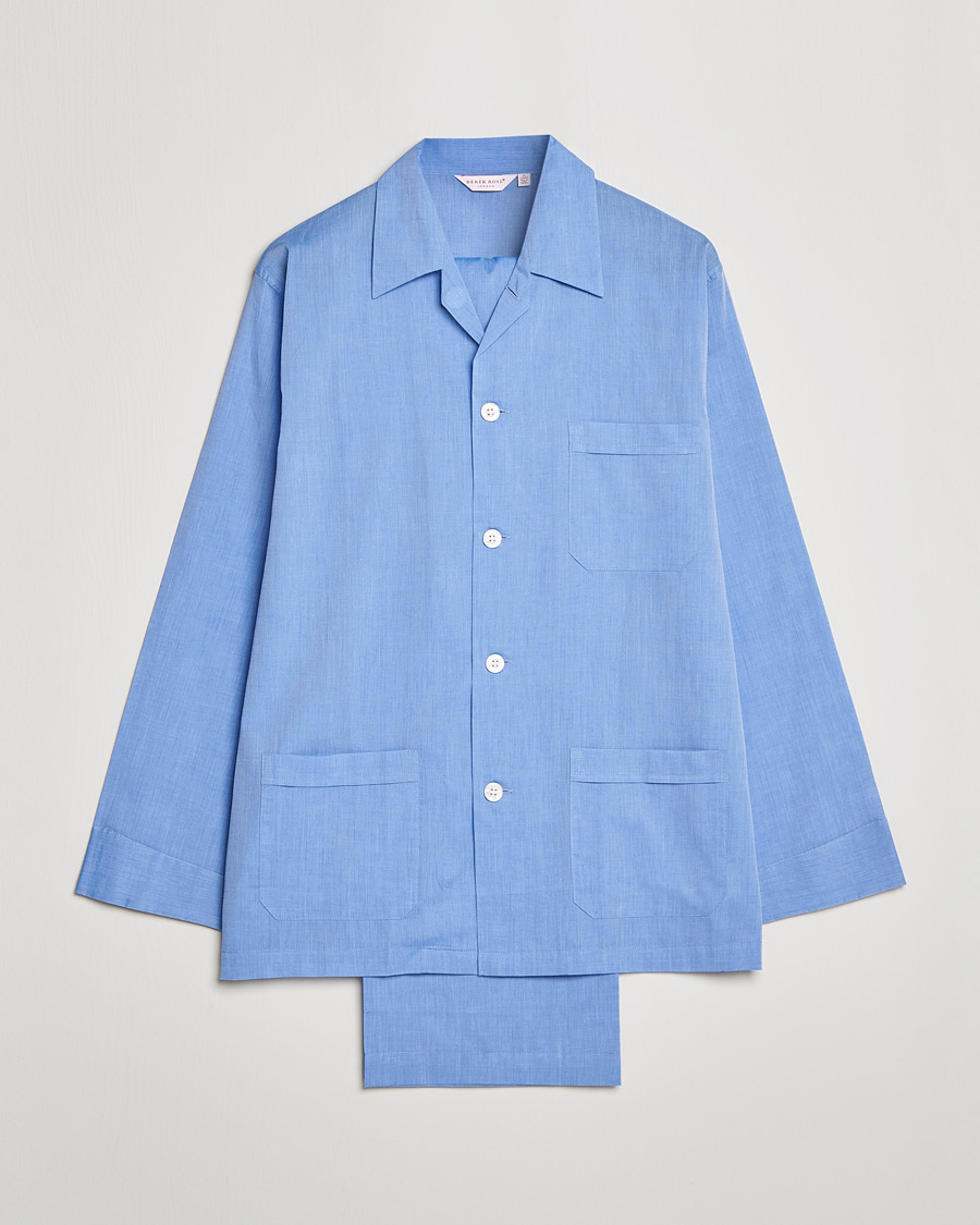 Men | Derek Rose Cotton Pyjama Set Blue | Derek Rose | Cotton Pyjama Set Blue