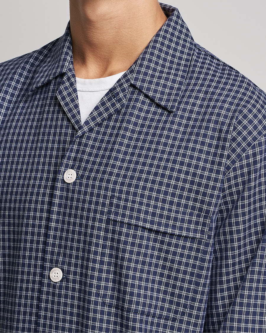 Men | Derek Rose Checked Cotton Pyjama Set Navy | Derek Rose | Checked Cotton Pyjama Set Navy