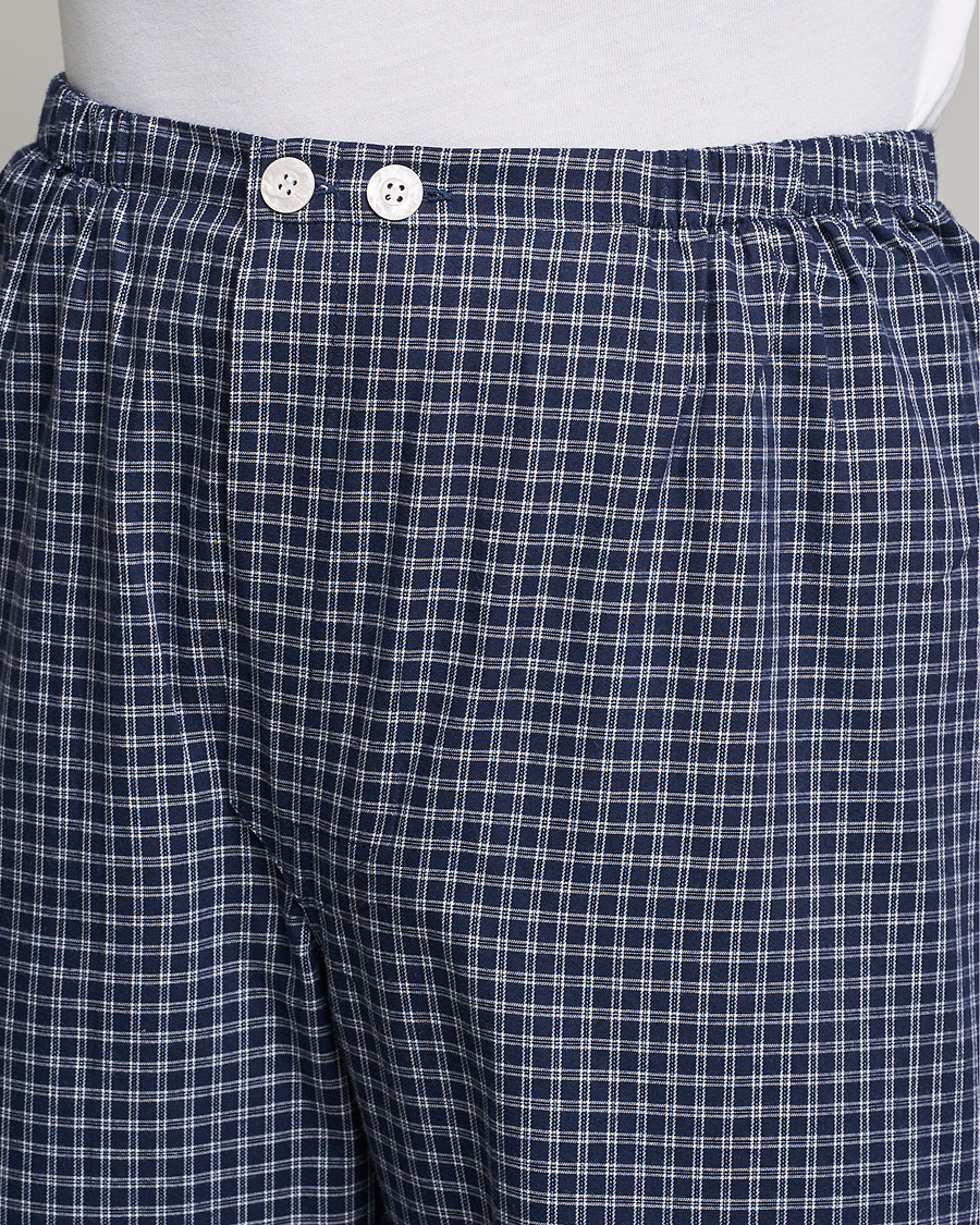 Men | Derek Rose Checked Cotton Pyjama Set Navy | Derek Rose | Checked Cotton Pyjama Set Navy