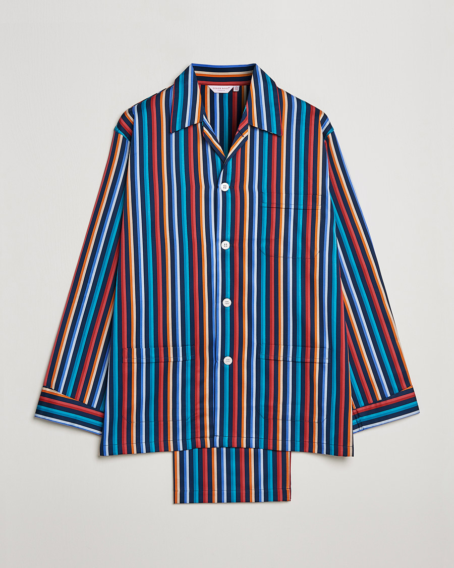 Men | Pyjamas & Robes | Derek Rose | Striped Cotton Pyjama Set Multi
