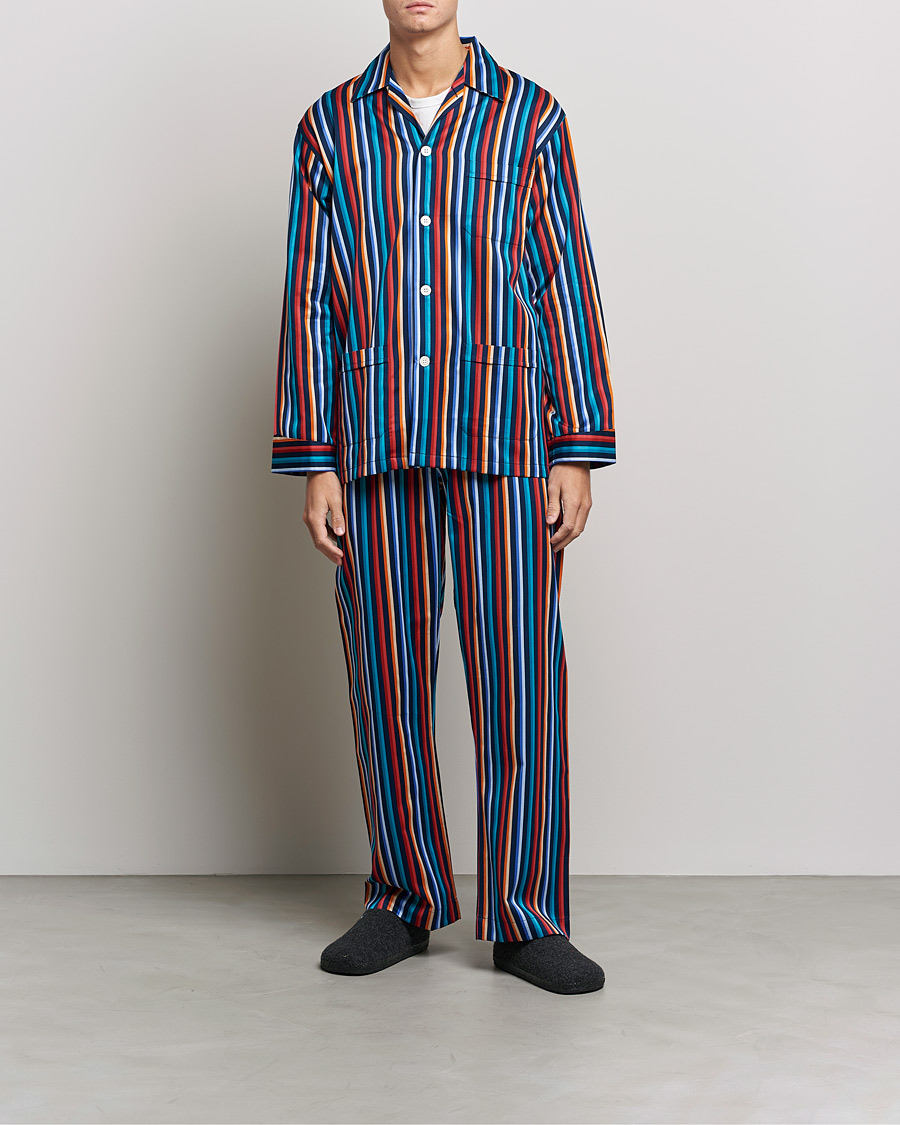 Men | Pyjamas & Robes | Derek Rose | Striped Cotton Pyjama Set Multi