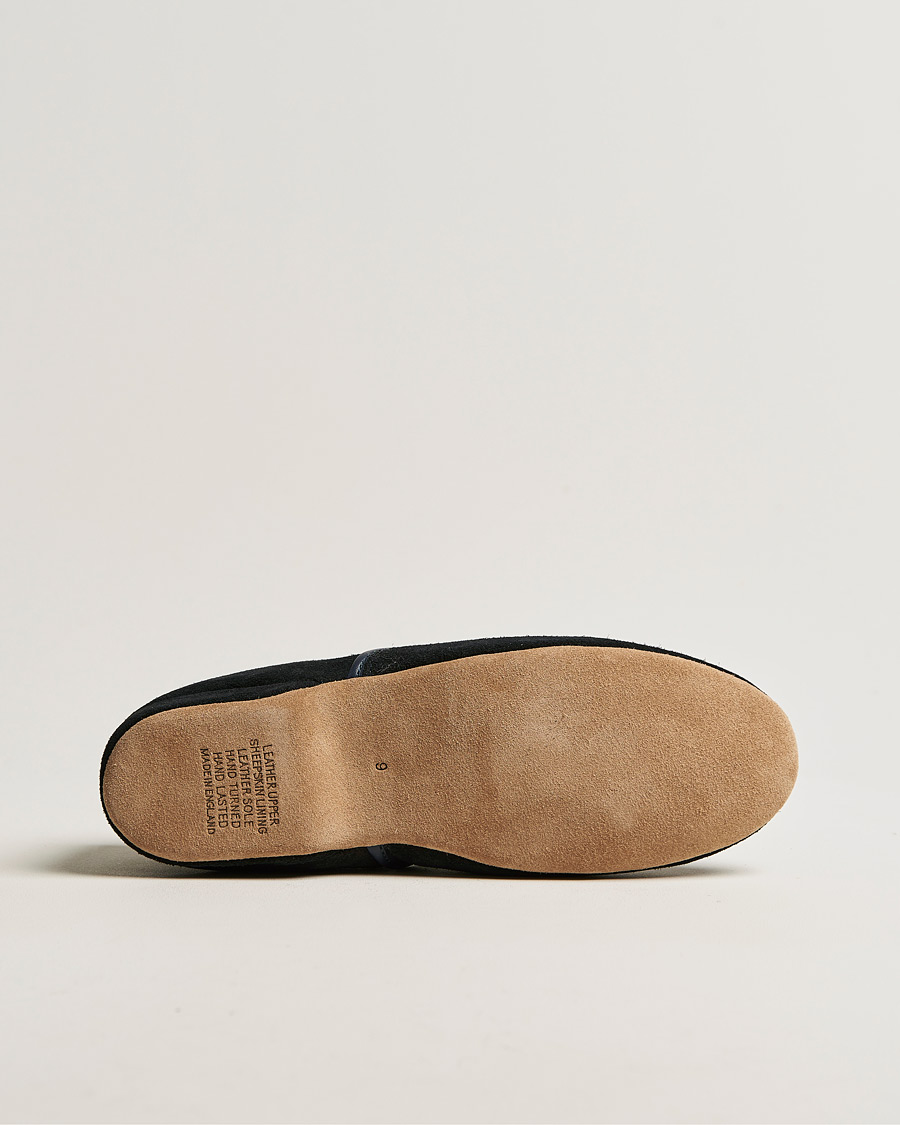 Men | Derek Rose Crawford Sheepskin Suede Slippers Navy | Derek Rose | Crawford Sheepskin Suede Slippers Navy