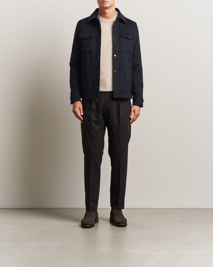 Men | Coats & Jackets | Herno | Cashmere Overshirt Navy
