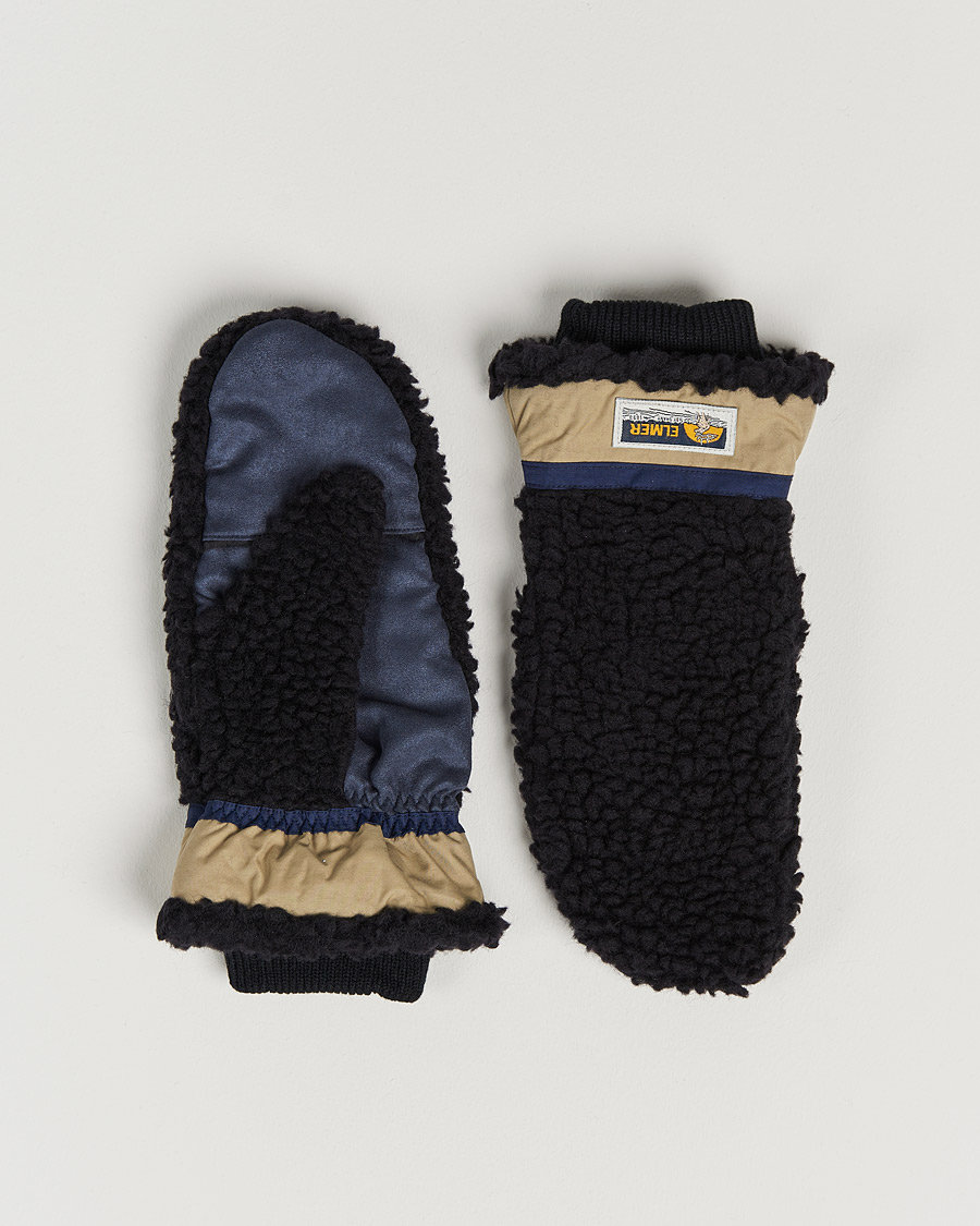 Men | Elmer by Swany Miyo Wool Teddy Mittens Black | Elmer by Swany | Miyo Wool Teddy Mittens Black