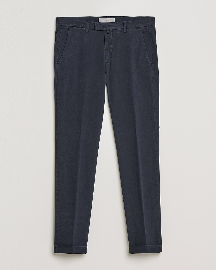 Men | Trousers | Briglia 1949 | Slim Fit Cotton Stretch Chino Navy