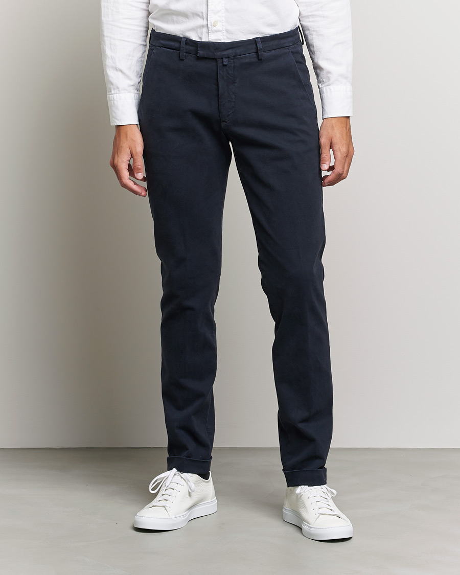 Men | Trousers | Briglia 1949 | Slim Fit Cotton Stretch Chino Navy