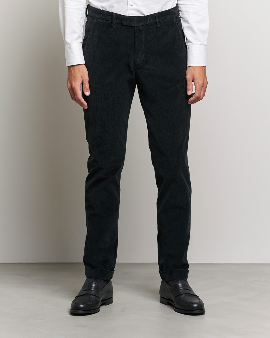 Men | Trousers | Briglia 1949 | Slim Fit Corduroy Trousers Black