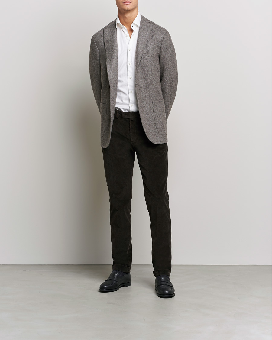 Men | Trousers | Briglia 1949 | Slim Fit Corduroy Trousers Dark Brown