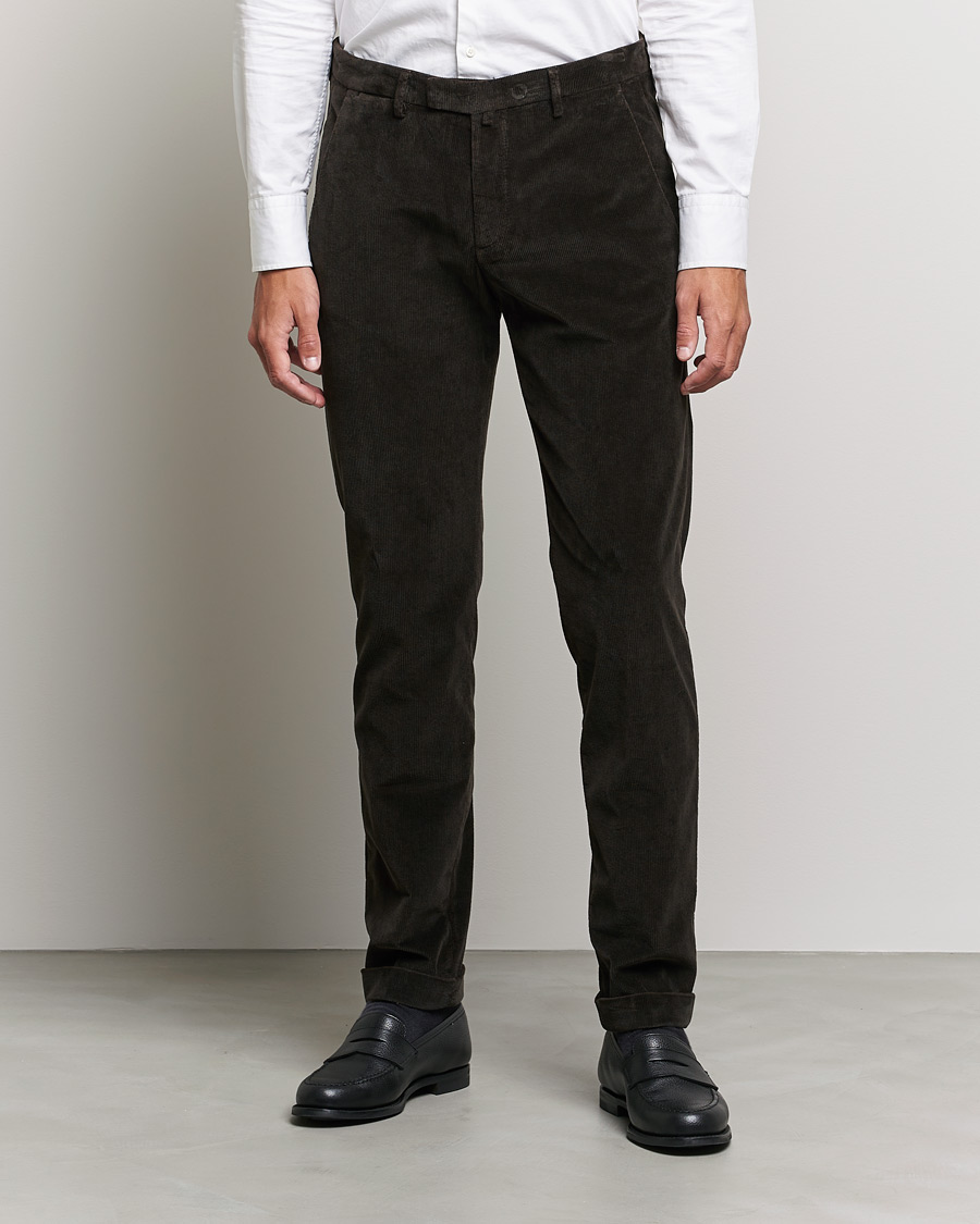 Men | Trousers | Briglia 1949 | Slim Fit Corduroy Trousers Dark Brown