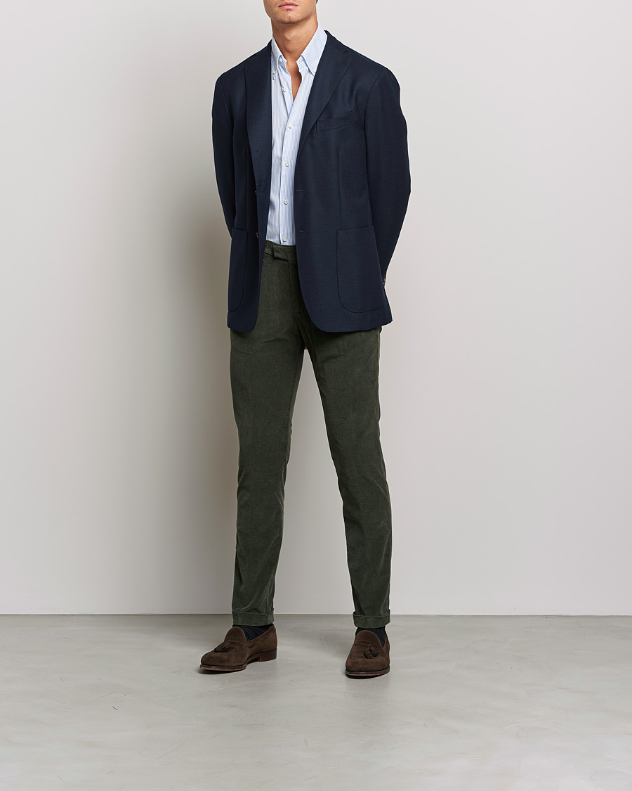 Men | Trousers | Briglia 1949 | Slim Fit Corduroy Trousers Dark Green