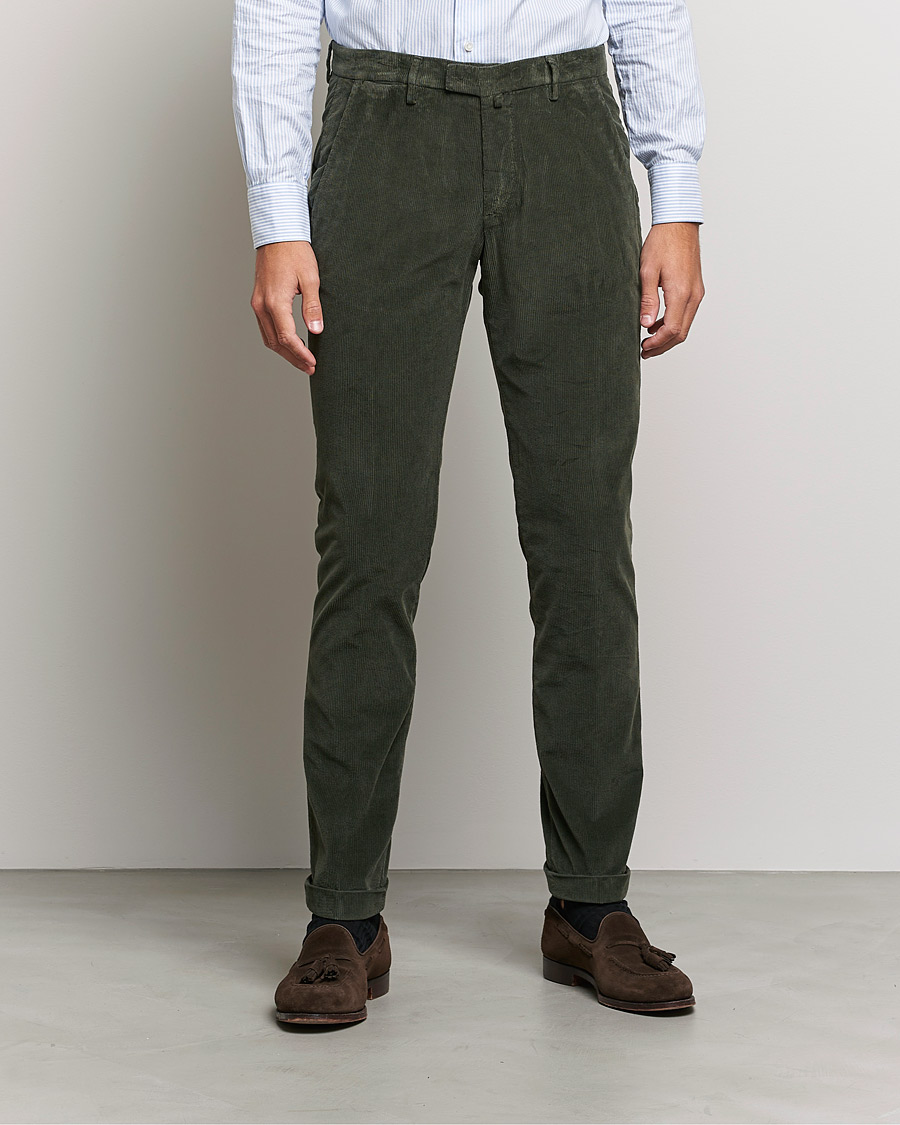 Men | Trousers | Briglia 1949 | Slim Fit Corduroy Trousers Dark Green