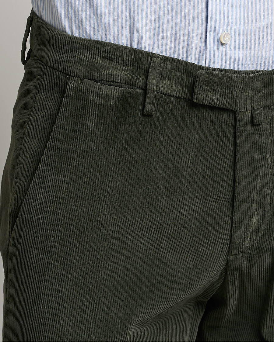 Men | Trousers | Briglia 1949 | Slim Fit Corduroy Trousers Dark Green