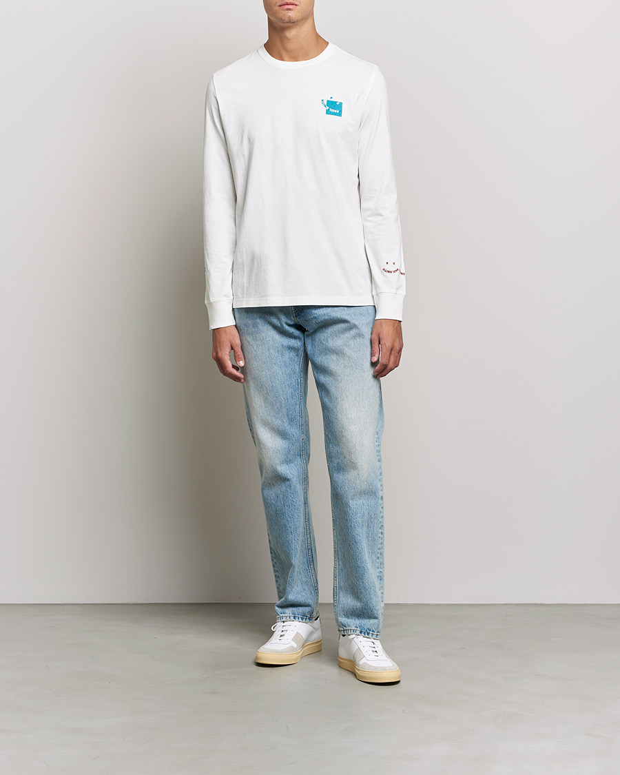 Men | T-Shirts | PS Paul Smith | Happy Face Long Sleeve T-Shirt White