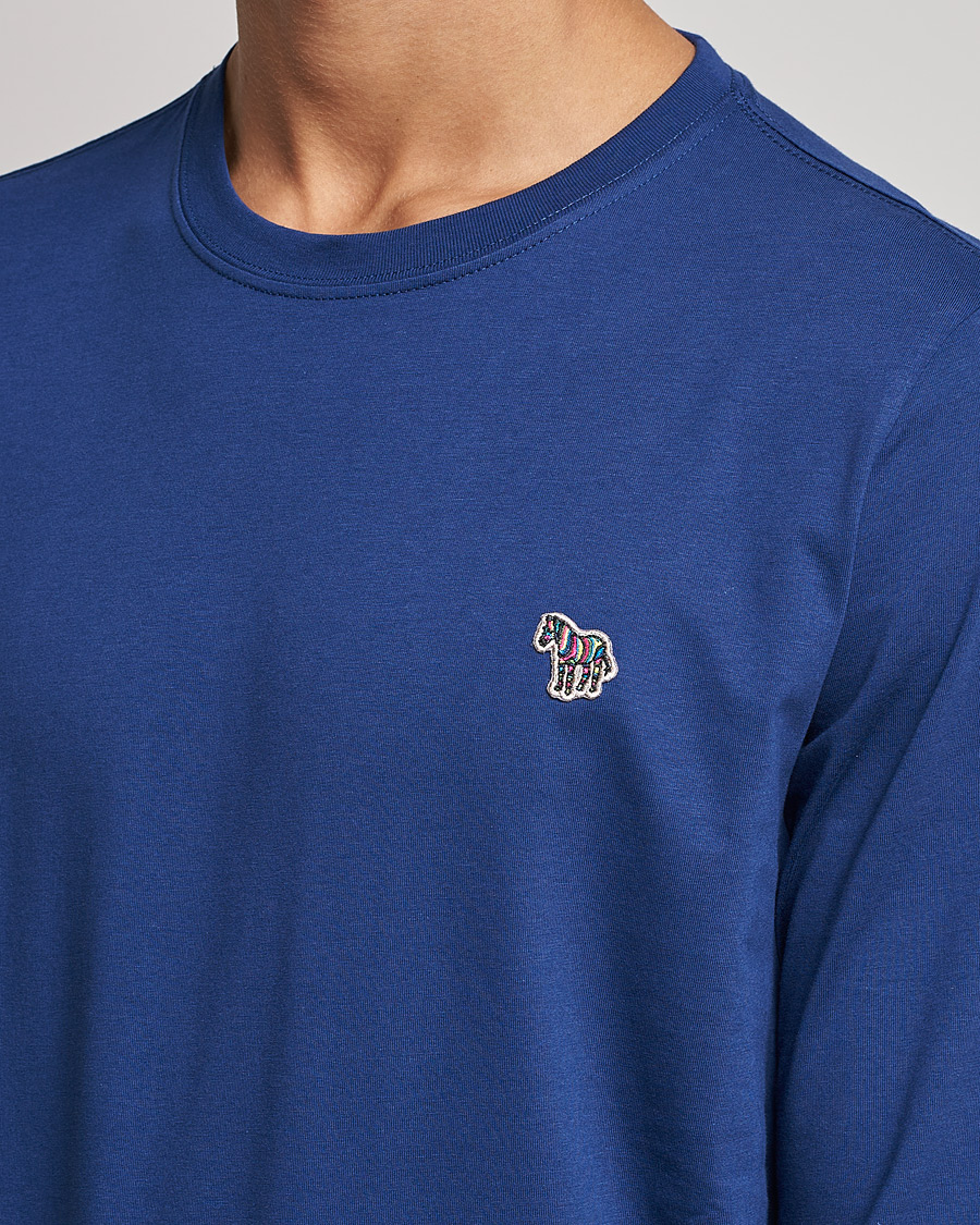 Men | T-Shirts | PS Paul Smith | Zebra Organic Cotton Long Sleeve T-Shirt Navy