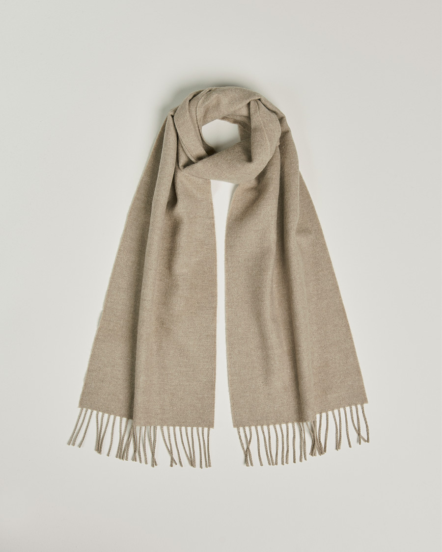Men | Begg & Co Vier Lambswool/Cashmere Solid Scarf Mushroom | Begg & Co | Vier Lambswool/Cashmere Solid Scarf Mushroom
