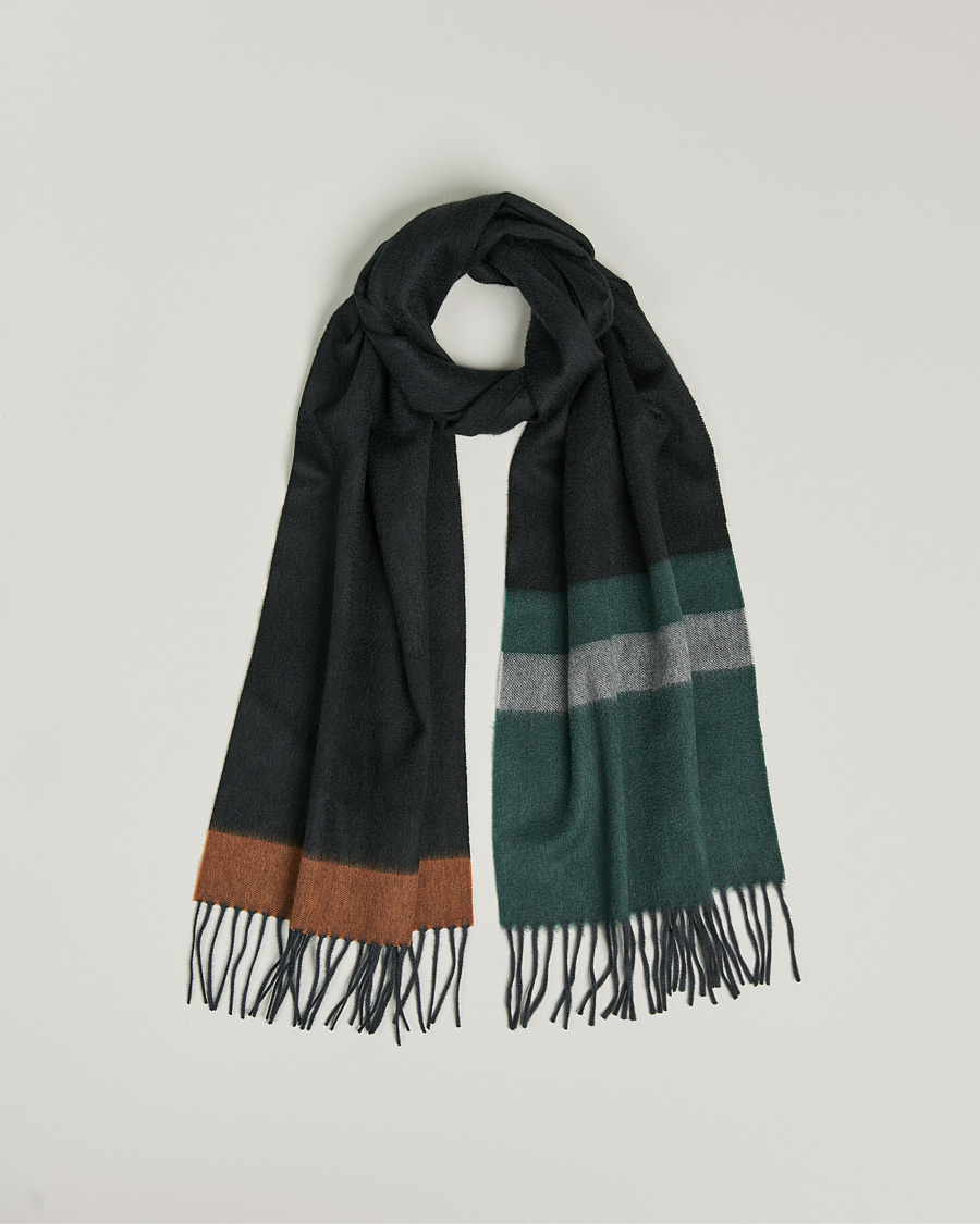 Men | Begg & Co Arran Cashmere Scarf Slate Green | Begg & Co | Arran Cashmere Scarf Slate Green