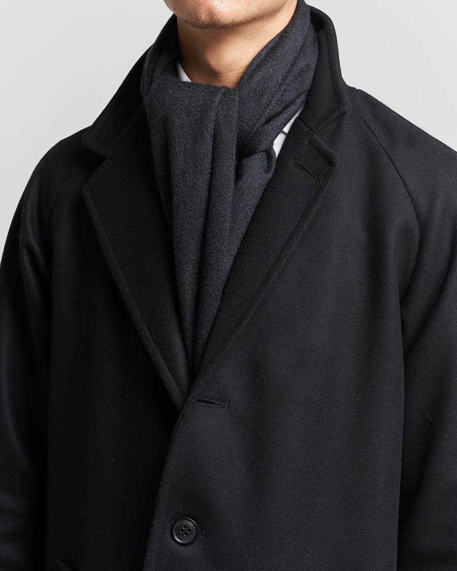 Men | Begg & Co Arran Cashmere Scarf Slate Green | Begg & Co | Arran Cashmere Scarf Slate Green