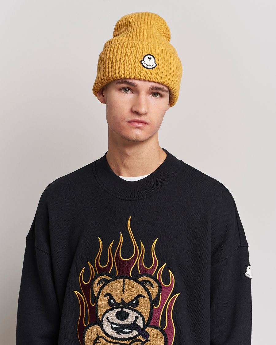 Men | 8 Moncler Genius Palm Angels Wool Beanie Yellow | Moncler Genius | 8 Palm Angels Wool Beanie Yellow