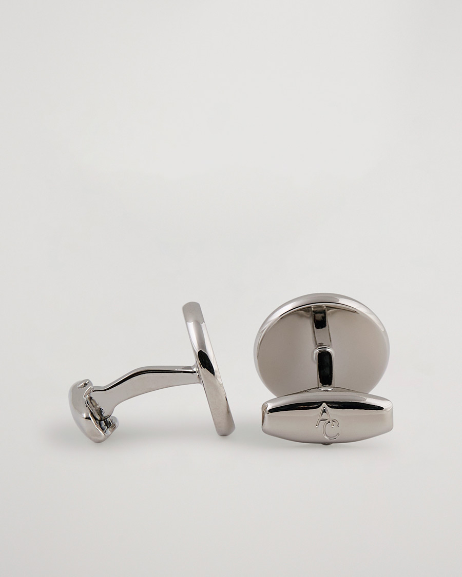 Men | Cufflinks | Amanda Christensen | Cufflink & Shirt Studs Set White/Silver