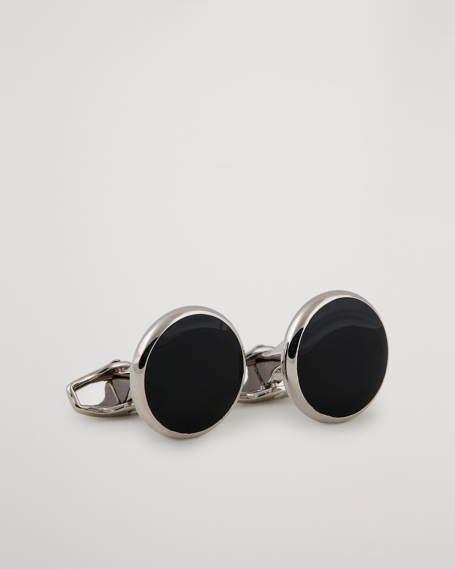 Men | Cufflinks | Amanda Christensen | Cufflink & Shirt Studs Set Black/Silver
