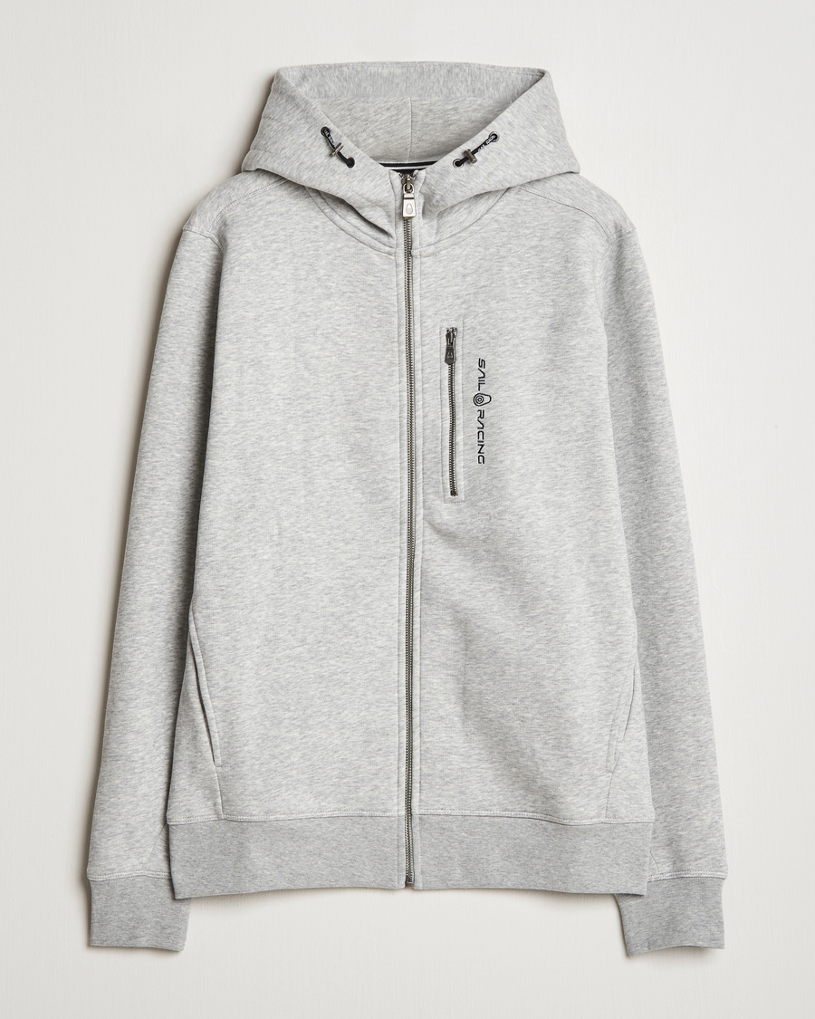 Men | Sweaters & Knitwear | Sail Racing | Bowman Full Zip Hoodie Grey Melange
