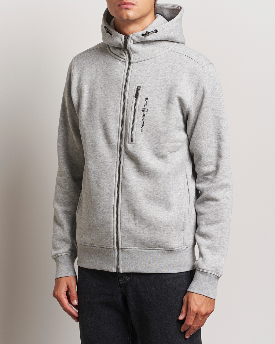 Men | Sweaters & Knitwear | Sail Racing | Bowman Full Zip Hoodie Grey Melange