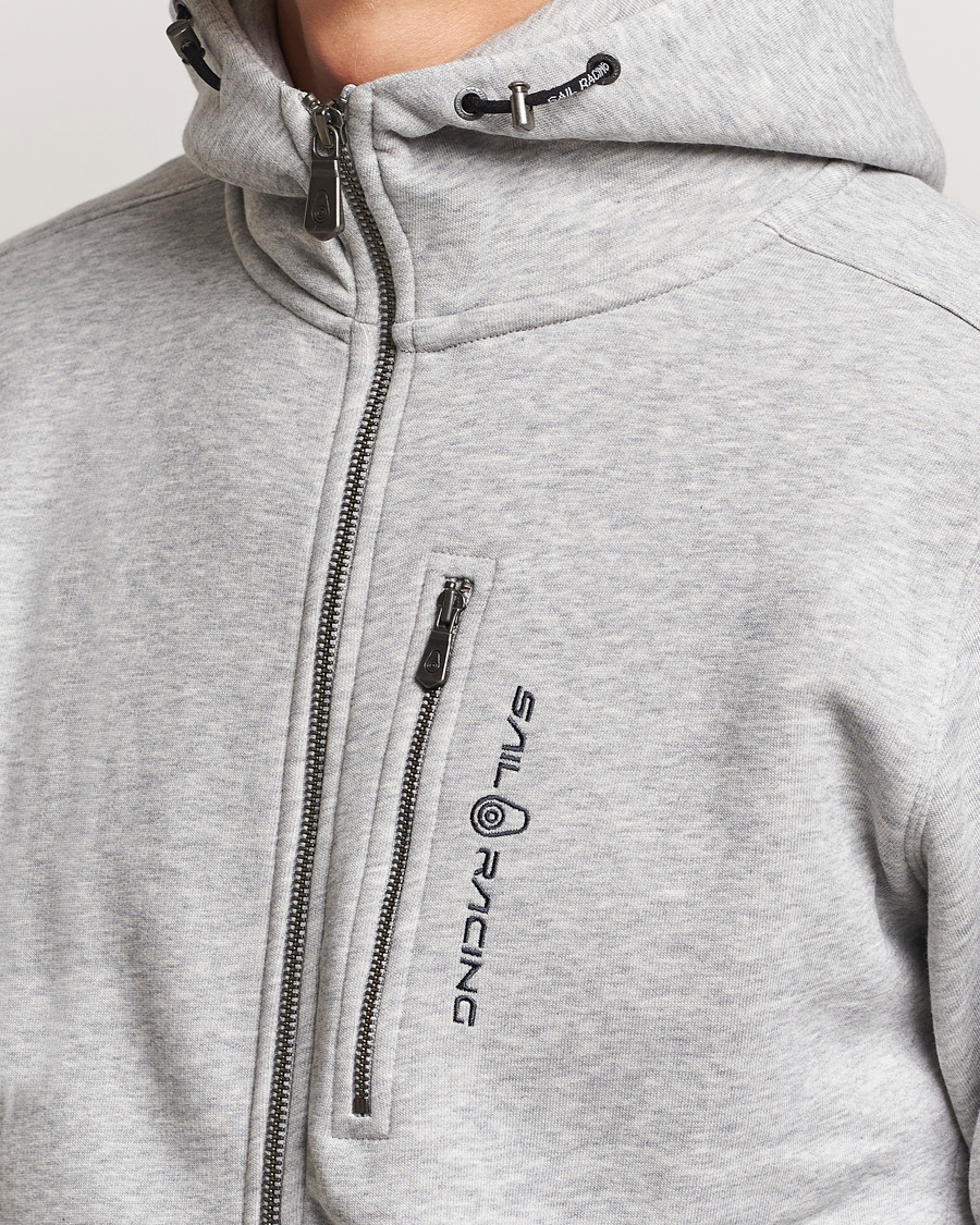 Men | Sweaters & Knitwear | Sail Racing | Bowman Full Zip Hoodie Grey Melange