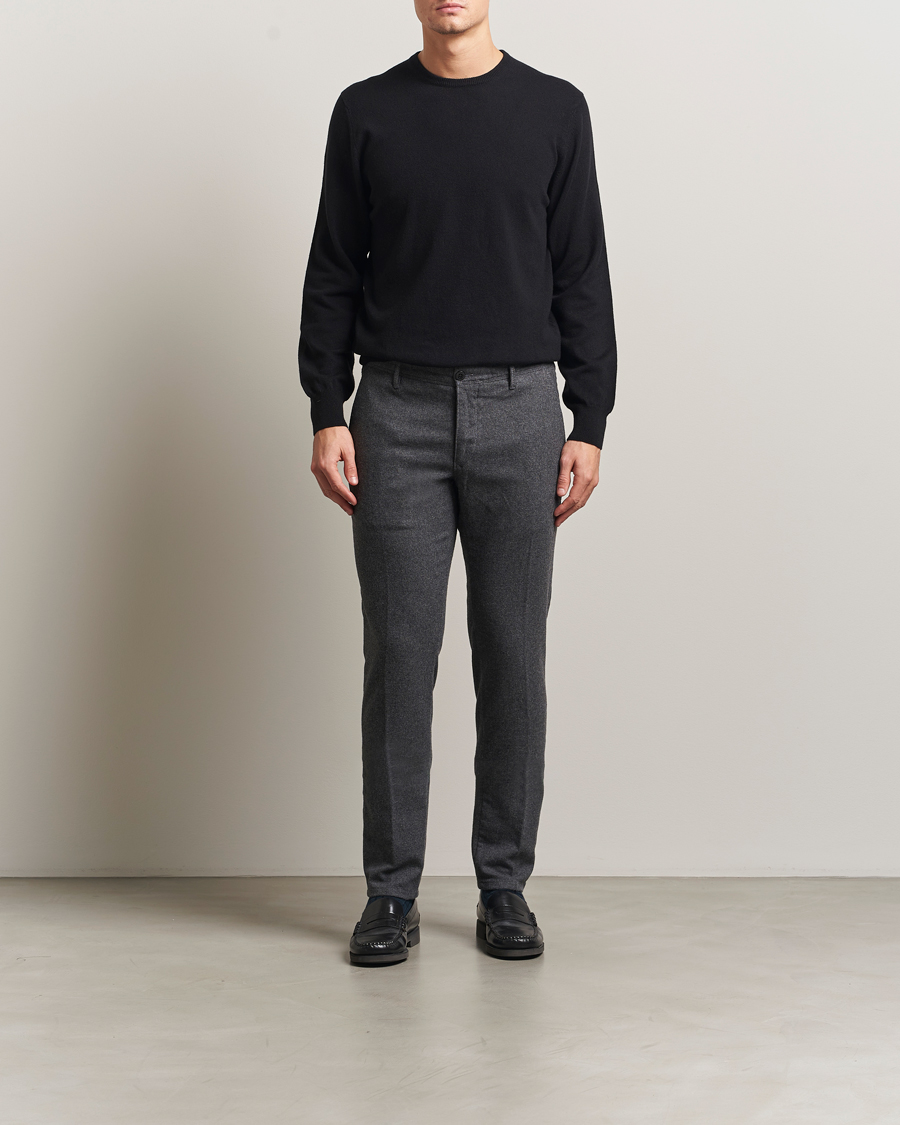 Men | Sweaters & Knitwear | Piacenza Cashmere | Cashmere Crew Neck Sweater Black