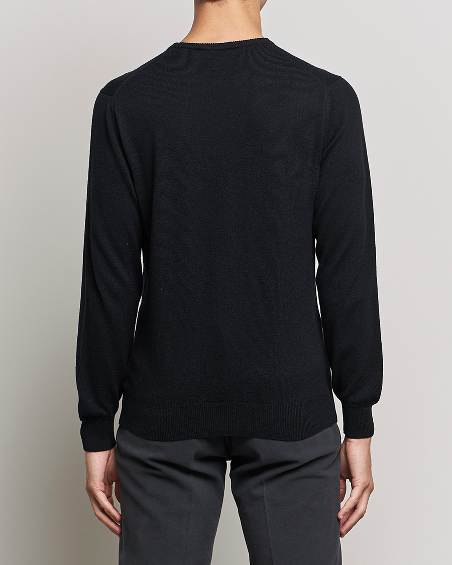 Men | Sweaters & Knitwear | Piacenza Cashmere | Cashmere Crew Neck Sweater Black