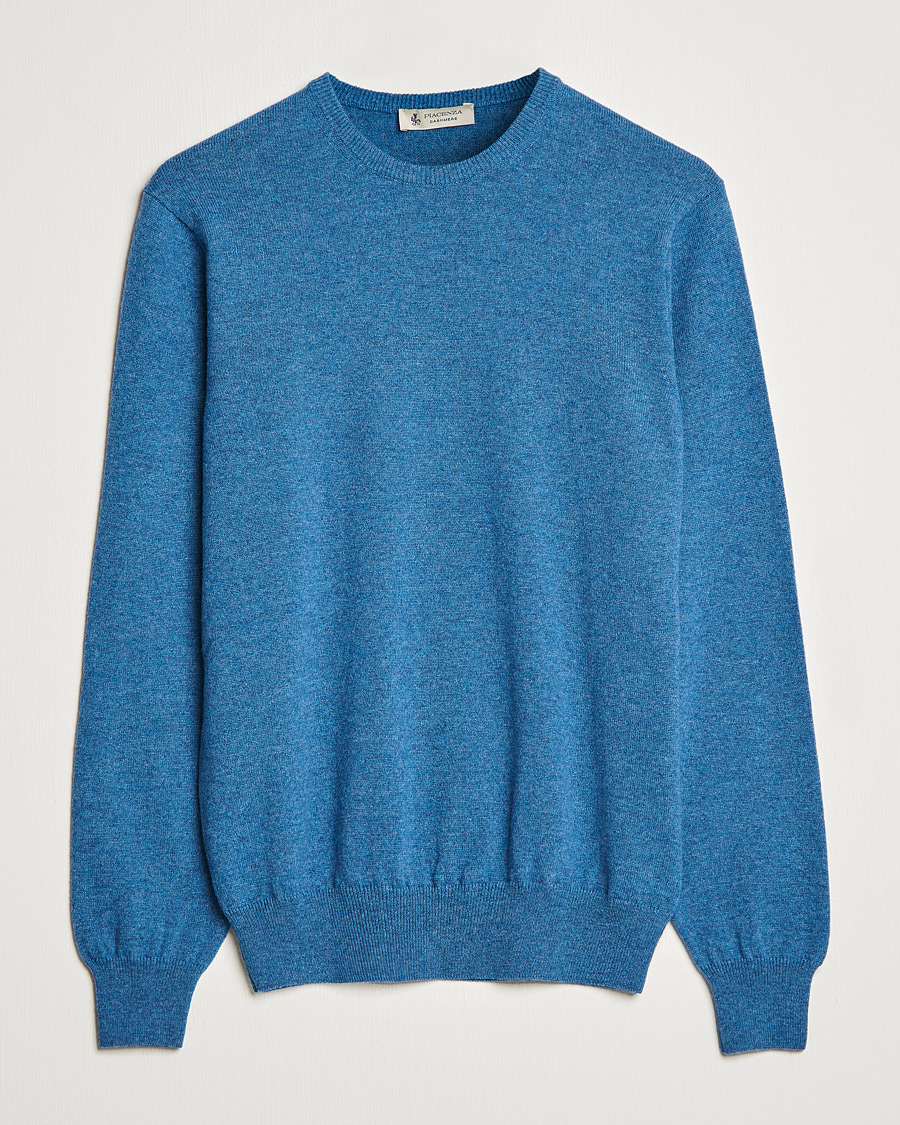 Men | Sweaters & Knitwear | Piacenza Cashmere | Cashmere Crew Neck Sweater Light Blue