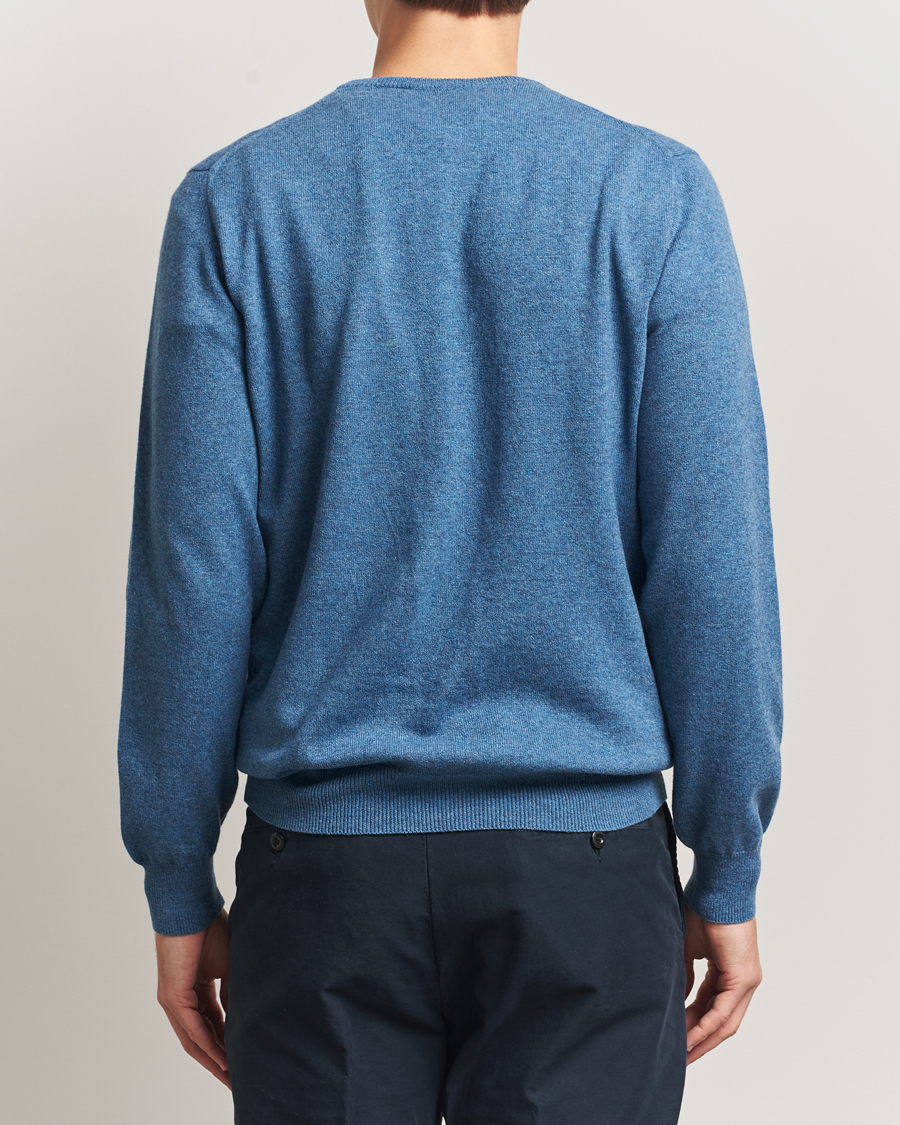 Men | Sweaters & Knitwear | Piacenza Cashmere | Cashmere Crew Neck Sweater Light Blue