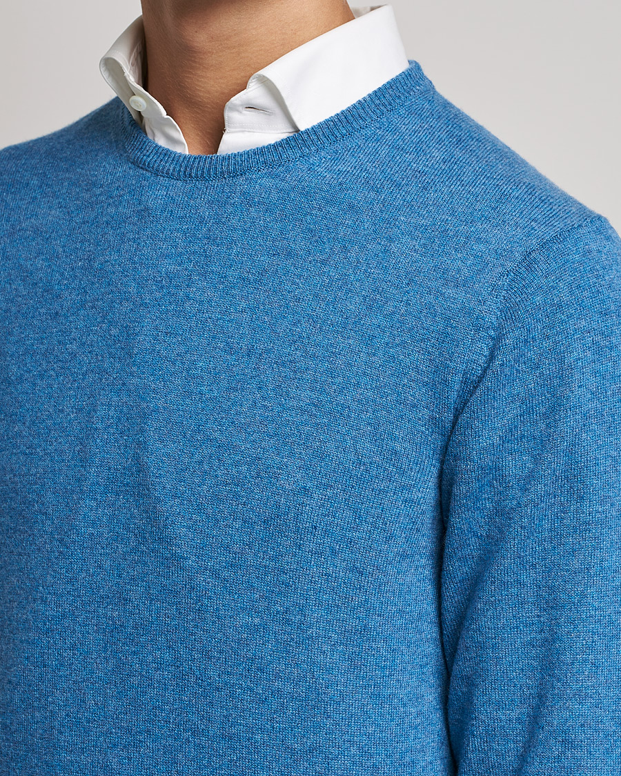 Men | Sweaters & Knitwear | Piacenza Cashmere | Cashmere Crew Neck Sweater Light Blue