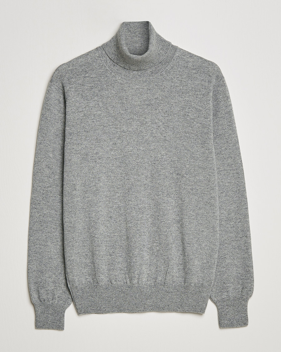 Men | Sweaters & Knitwear | Piacenza Cashmere | Cashmere Rollneck Sweater Light Grey