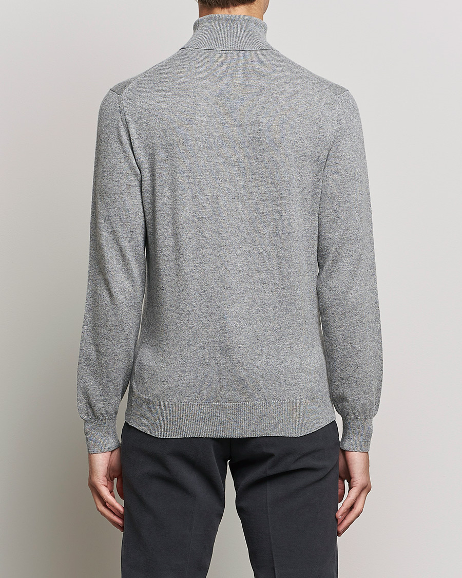Men | Sweaters & Knitwear | Piacenza Cashmere | Cashmere Rollneck Sweater Light Grey