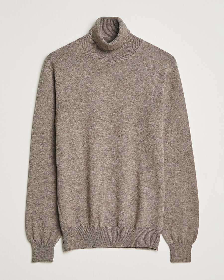 Men | Sweaters & Knitwear | Piacenza Cashmere | Cashmere Rollneck Sweater Brown