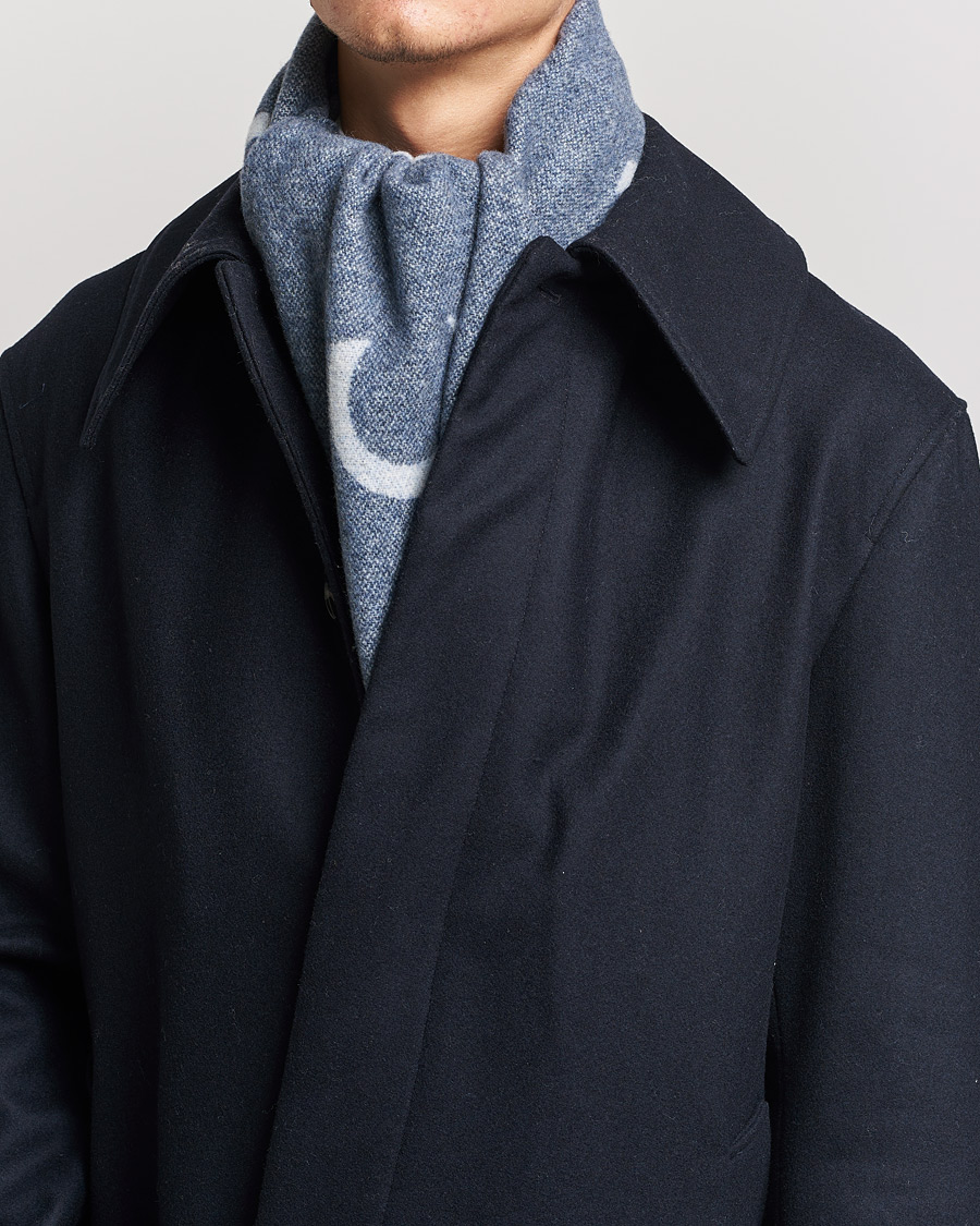 Men | Mackintosh Edinburg Wool Scarf Blue | Mackintosh | Edinburg Wool Scarf Blue