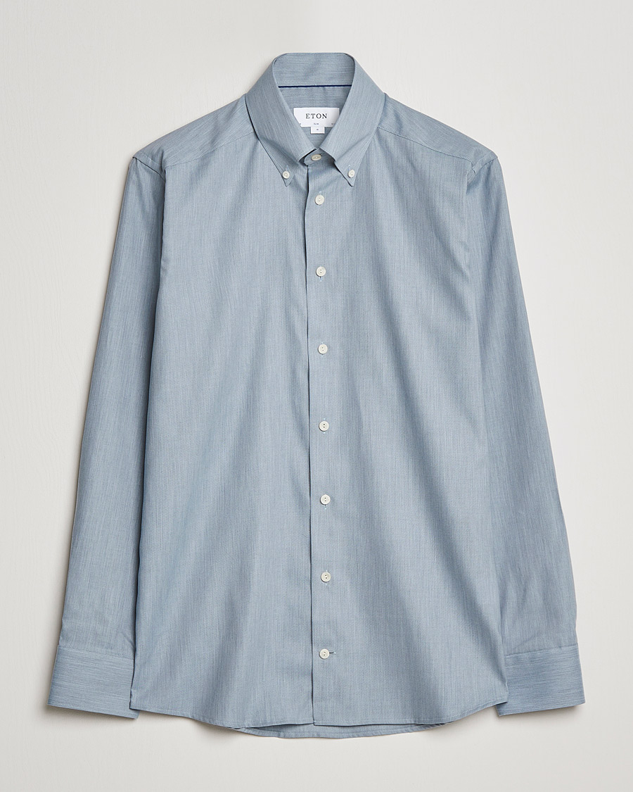 Men | Shirts | Eton | Wrinkle Free Button Down Oxford Shirt Light Blue