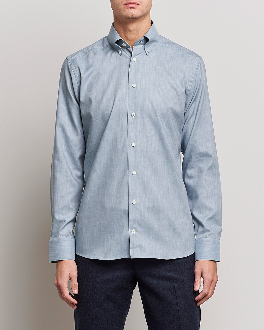 Men | Shirts | Eton | Wrinkle Free Button Down Oxford Shirt Light Blue