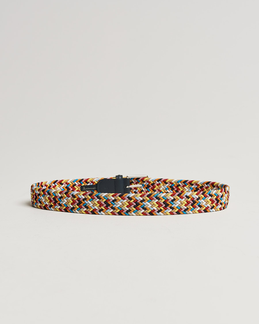 Men | Belts | Anderson's | Stretch Woven 3,5 cm Belt Multi