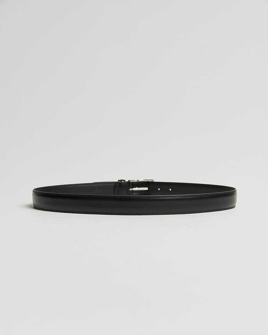 Men | Belts | Anderson's | Leather Suit Belt 3 cm Black