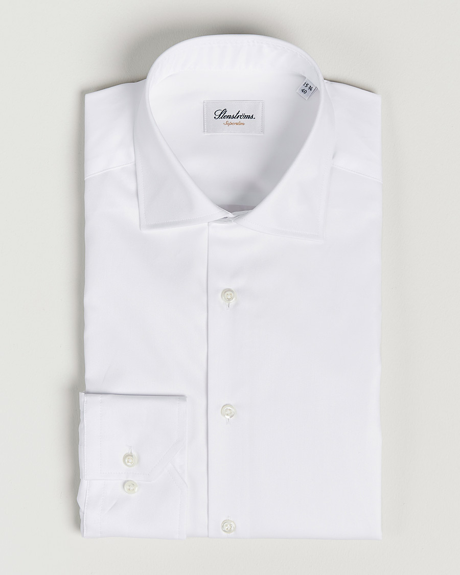 Men | Shirts | Stenströms | Superslim Plain Shirt White