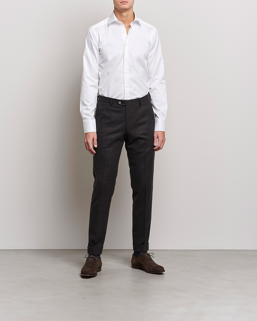 Men | Shirts | Stenströms | Superslim Plain Shirt White