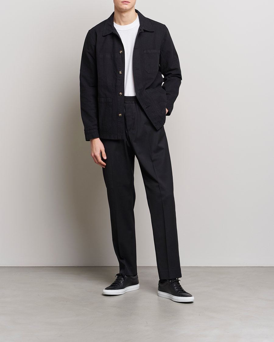 Men | Shirts | A Day's March | Original Herringbone Overshirt Black