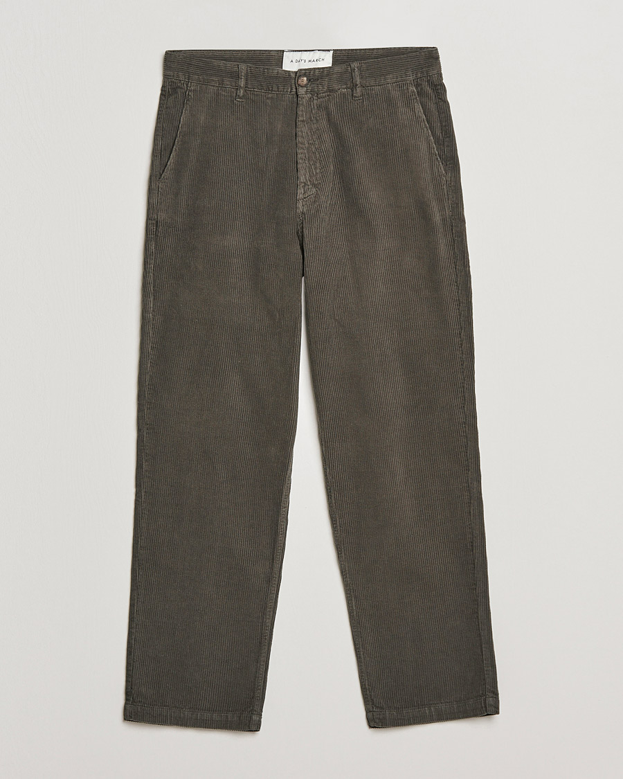 Men | Trousers | A Day's March | Redwood Corduroy Trousers Olive