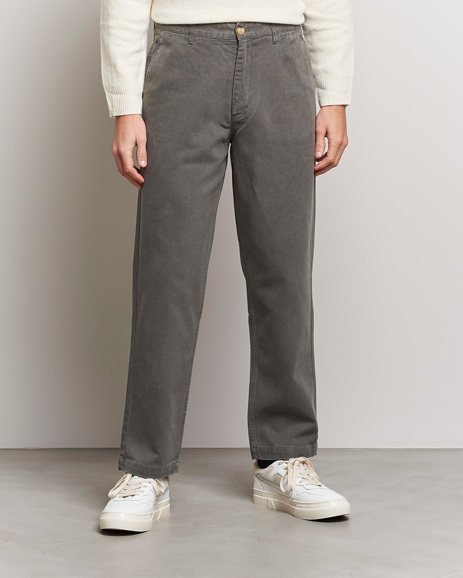Men | Trousers | A Day's March | Redwood Cotton/Tencel Trousers Olive