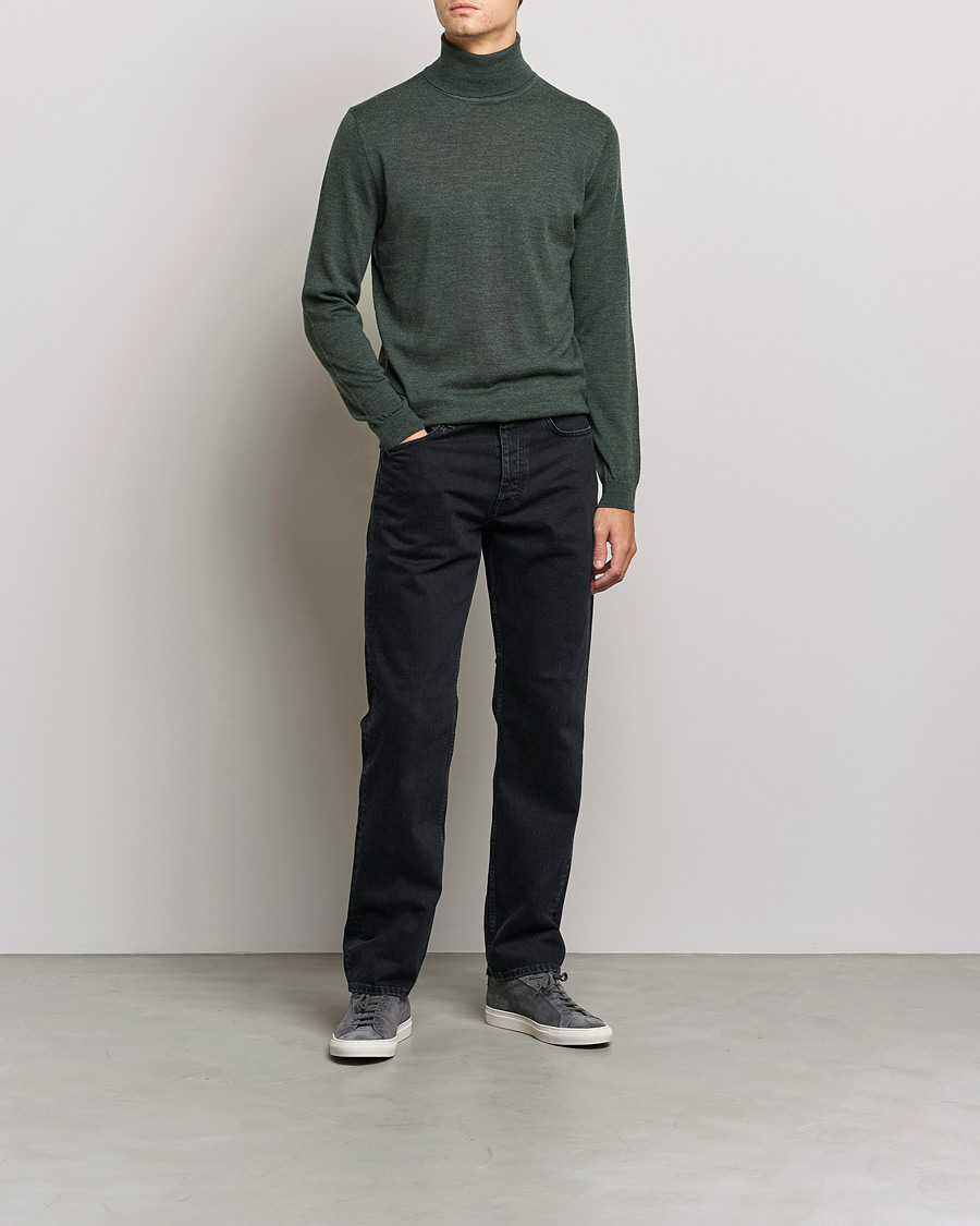 Men | Sweaters & Knitwear | A Day's March | Nela Merino Rollneck Moss Melange