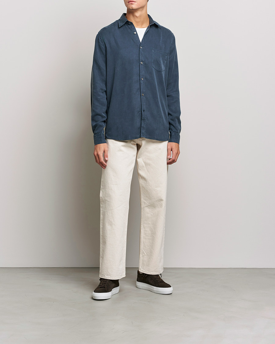 Men | Shirts | A Day's March | Daintree Tencel Shirt Navy