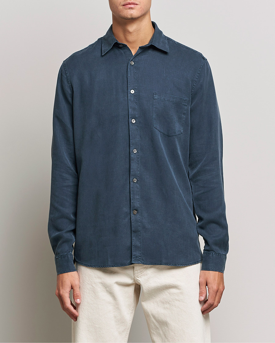 Men | Shirts | A Day's March | Daintree Tencel Shirt Navy