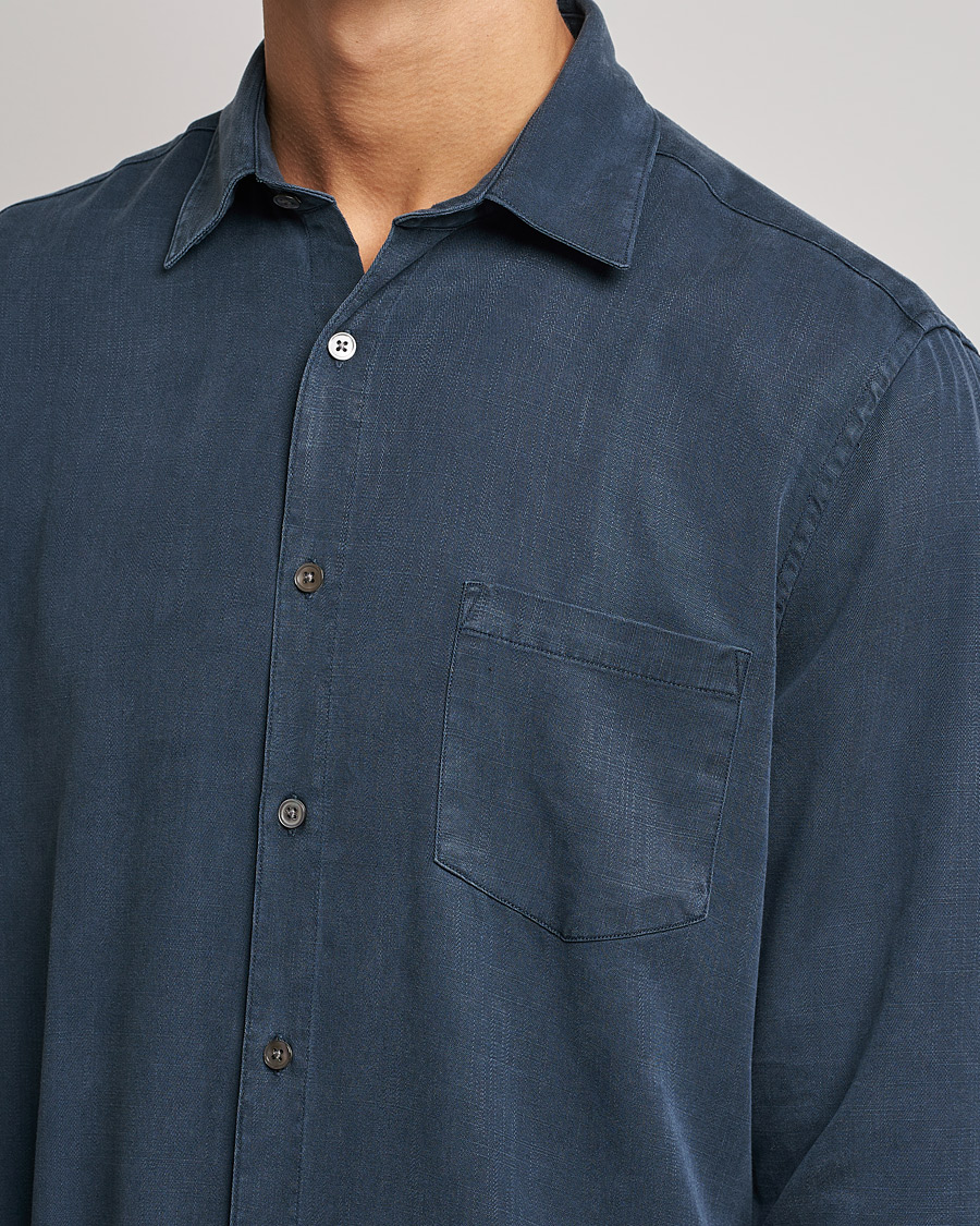 Men | Shirts | A Day's March | Daintree Tencel Shirt Navy
