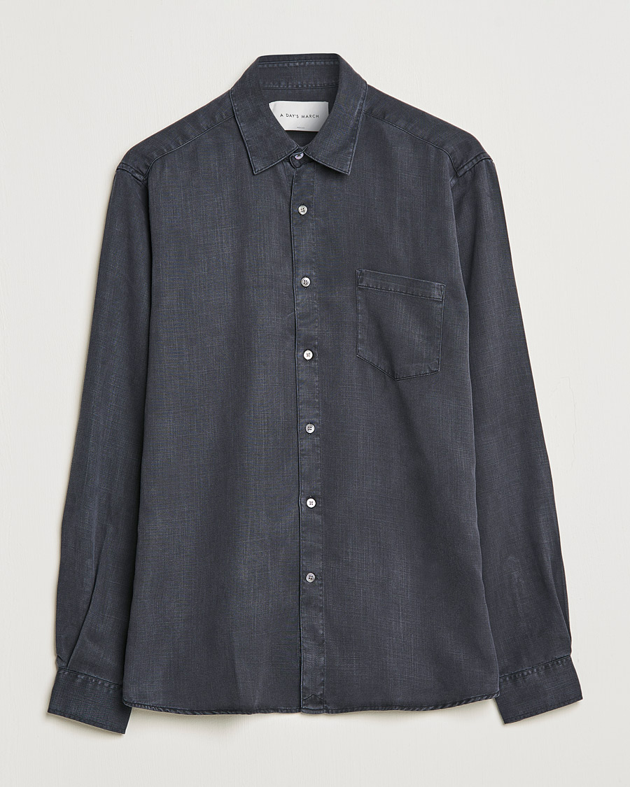 Men | Shirts | A Day's March | Daintree Lyocell Shirt Off Black